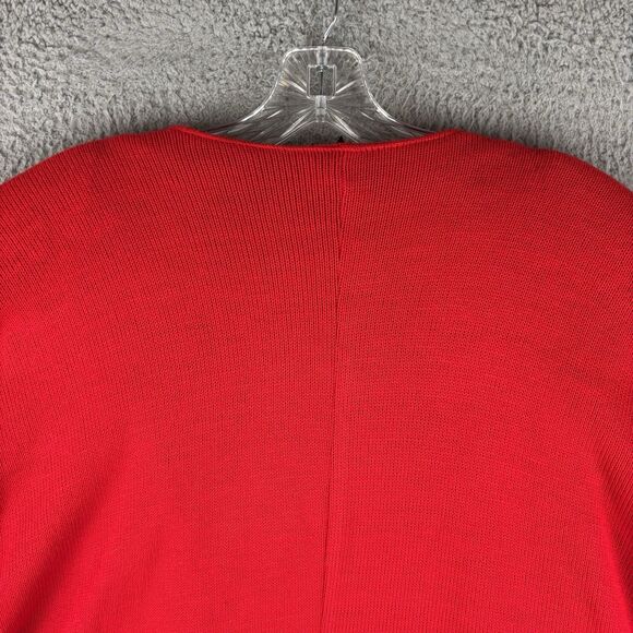 Vintage 90’s Vis-a-Vis Wrap Tunic Women’s Small Red Shoulder Pads Retro Style - Picture 11 of 12